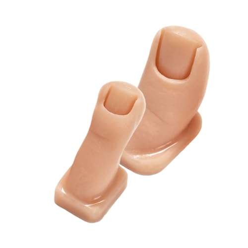 EPIGEIST 2 Stück Nageldesign Übungszehen Teiliges Silikon Nagel Trainingsmodell Realistische Weiche Übungsfüße für Nail Art Malerei und Skulptur Praxis von EPIGEIST