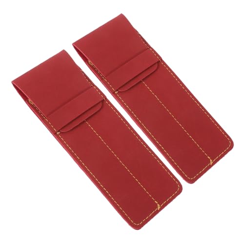 EPIGEIST 2 Stück PU Leder Stiftemäppchen mit Mattem Vintage Finish Auslaufsicheres Federmäppchen für Ärzte und Pflegepersonal Kompakter Stiftetui Organizer in Weinrot von EPIGEIST