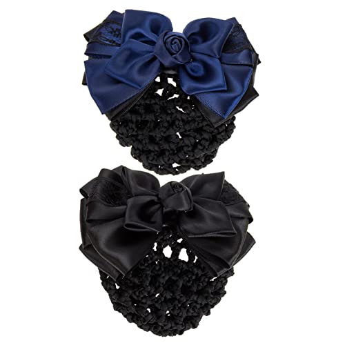 EPIGEIST 2 Stück Professioneller Haarnetz Dutt Cover mit Schleifen Design Eleganter Haarklammer Clip für Damen für Büro Servicepersonal und Festliche Anlässe Sorgt für Gepflegtes Kühles von EPIGEIST