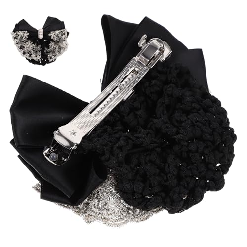 EPIGEIST 2 Stück Professionelles Haarnetz mit Clip Schwarzes Spitzen duttnetz für Damen Leichter Stabiler Haarschmuck für Büro Service Besondere Anlässe Einfach zu Befestigen Elegante von EPIGEIST