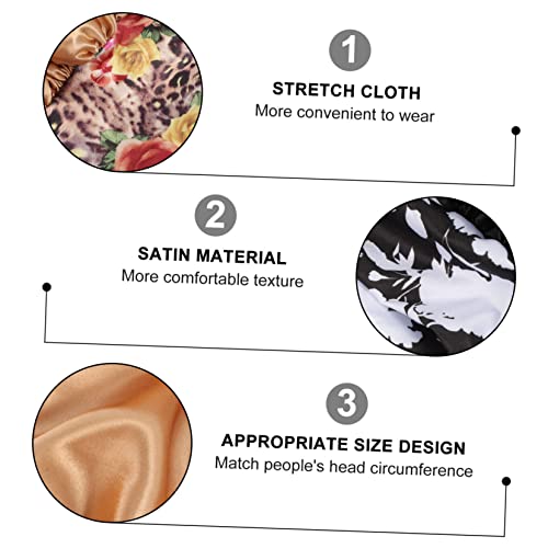 EPIGEIST 2 Stück Satin Schlafhaube für Damen Elastische Krempe Haarschonend Atmungsaktiv Verstellbar in Schwarz und Khaki als Haarschutz für Nacht und Make up von EPIGEIST
