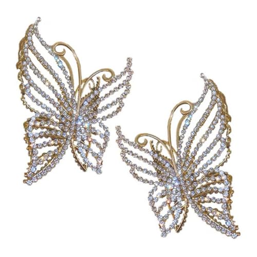 EPIGEIST 2 Stück Schmetterling Haarklammern für Damen Große Stilvolle Haarspangen mit Perlen Design Sicherer Haarschmuck Clips für Vielseitiges Styling von EPIGEIST