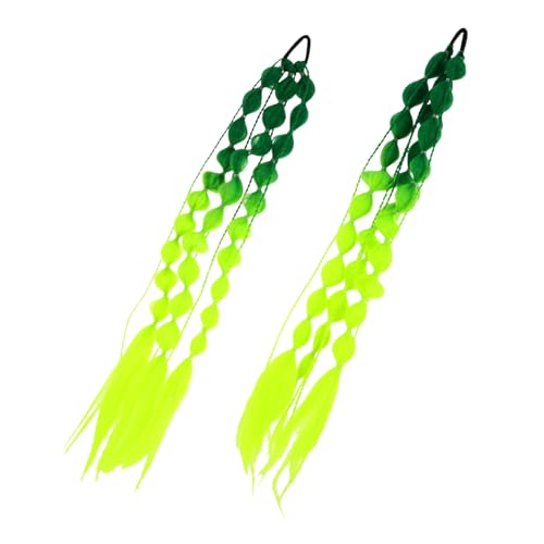EPIGEIST 2 Stück Teiliges Farbverlauf Haarschmuck Bubble Ponytail Extensions mit Haargummi für Mädchen Festival Rave Neon Haarverlängerungen Geflochtene Rave Zöpfe von EPIGEIST