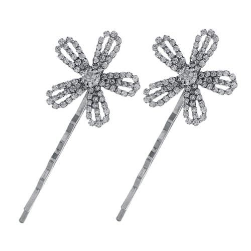 EPIGEIST 2 Stück Teiliges Haarspangen mit Blumenmotiv Stilvolle Strass Haarklammern für Damen Vielseitiger Haarschmuck für Hochzeit Alltag und Besondere Anlässe Silberfarbene Haarnadeln von EPIGEIST
