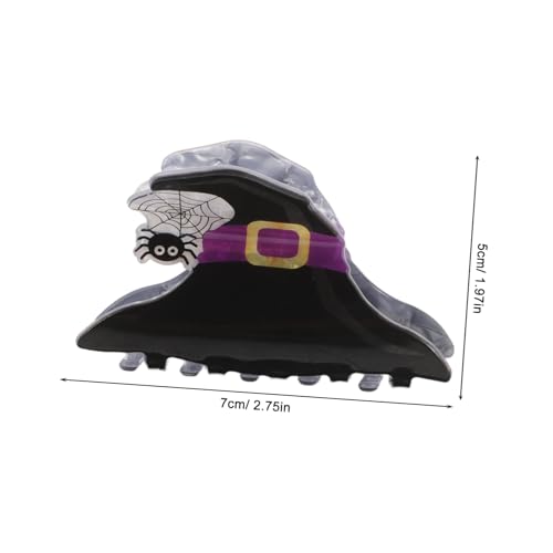 EPIGEIST 2 Stück Teiliges Halloween Haarklammer mit Hexenhut und Kürbis Motiv Rutschfeste Acryl Haarspangen für Mädchen Frauen Vielseitige Party Haarclips für Festliche Kostüm-events von EPIGEIST