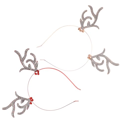 EPIGEIST 2 Stück Teiliges Hirschgeweih Haarband mit Strasssteinen und Glocke Festliches Stirnband für Karneval und Party Einfach zu Tragen Unisex Kopfschmuck für Weihnachten und von EPIGEIST