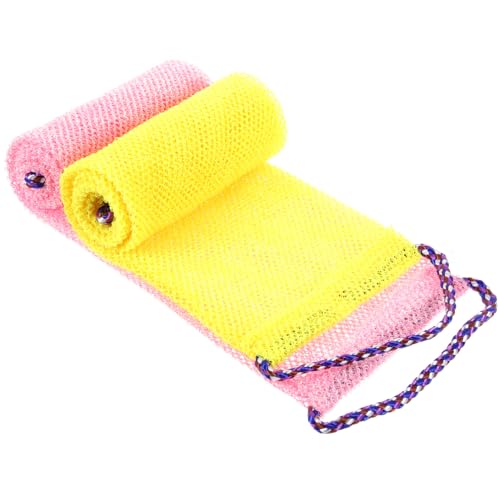 EPIGEIST 2 Stück Teiliges Peeling badetuch mit Zugband Doppelseitiger Rückenpeeling rückenschrubber Hautfreundliches Strapazierfähiges Material Effektive Reinigung für Rücken Nacken und von EPIGEIST