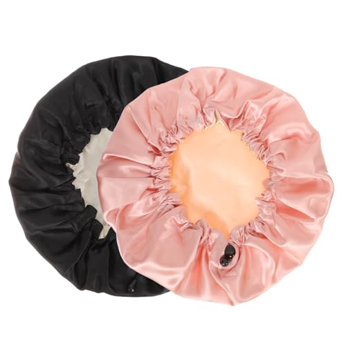 EPIGEIST 2 Stück Teiliges Satin Schlafhauben für Damen Verstellbare Seidenweiche Haarkappe Elastischer Strapazierfähiger Haarschutz für Glattes Haar Geeignet für Verschiedene Kopfgrößen von EPIGEIST