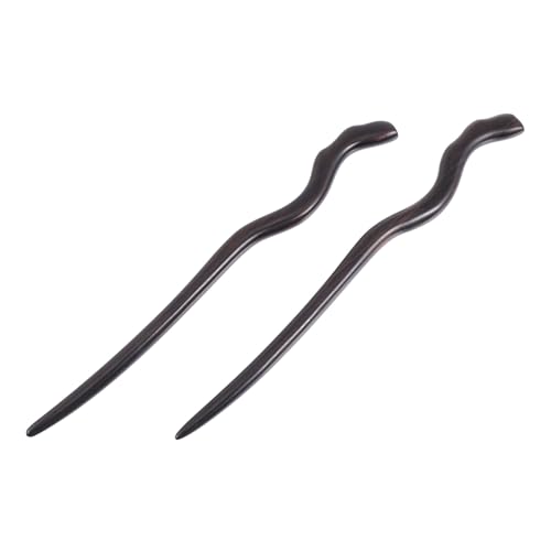EPIGEIST 2 Stück Teiliges Schwarze Dunkles Holz Haarnadeln Vintage Haarschmuck Chinesische Haarstäbchen Orientalischer Haarforke für Frühlingsfest Traditionelle Haarschmuck Damen Mädchen von EPIGEIST