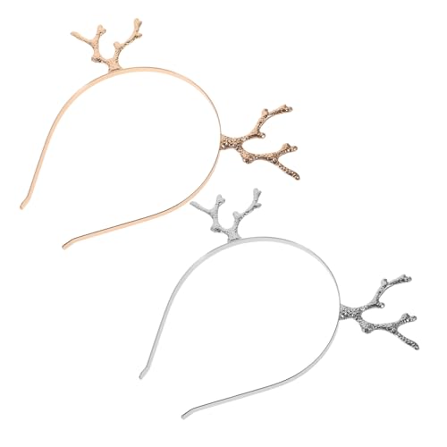EPIGEIST 2 Teiliges Haarreif mit Kreativem Rentier Geweih Design aus Metalllegierung Niedliches Cosplay Stirnband für Weihnachten Partys und Kostümfeiern Komfortabel und Festlich von EPIGEIST