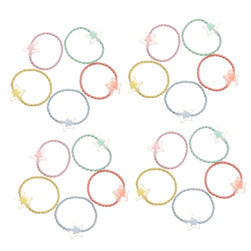EPIGEIST 20 Stück Haargummis für Mädchen Elastisch Transparente Kleine Haargummis mit Cartoon Charm Weiche Ponytail Holder Langlebig und Hautfreundlich Geeignet für Alltag und Party von EPIGEIST