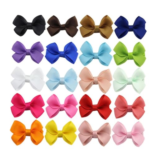 EPIGEIST 20 Stück Teiliges Bunte Haarspangen mit Schleifenmotiv Weiche Stoffüberzug Haarklammern Niedliche Haarschmuck für Mädchen Geeignet für Alltag Party und von EPIGEIST