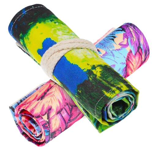 EPIGEIST 2stücke Roll-up Bleistiftmäppchen Mit Fächern Praktische Stifterolle Ahornblatt-Design Für Künstler Schüler Und Kreative Zeichner von EPIGEIST