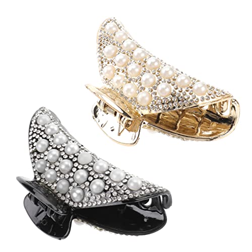 EPIGEIST 2stücke Haarklammern Mit Perlenverzierung Einfache Haarclips Für Pferdeschwanzhalter Für Frauen Und Mädchen Gelb Schwarz Elegante Haaraccessoires Für Alltag von EPIGEIST
