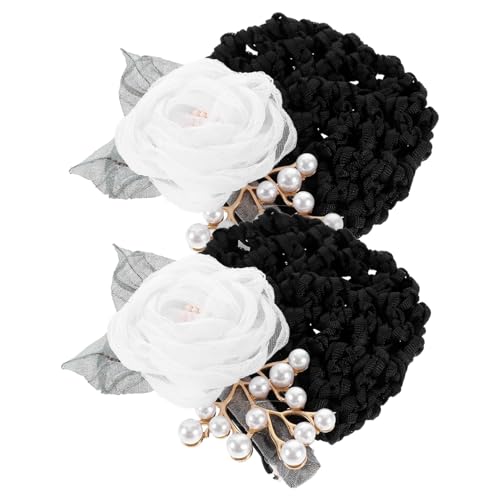 EPIGEIST Blumen Haarnetz Dutt Haarspange 2 Stücke Blumenhaarnetze für Damen Dutt Abdeckung aus Stoff Haar Accessoires für Hochsteckfrisuren für Formelle Anlässe von EPIGEIST
