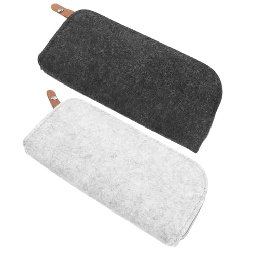 EPIGEIST 2Stücke Multifunktionale Filz Bleistiftbeutel Handheld Aufbewahrungstasche mit Reißverschluss Großes Fassungsvermögen für Schreibwaren Make Up und Mehr für Schule von EPIGEIST