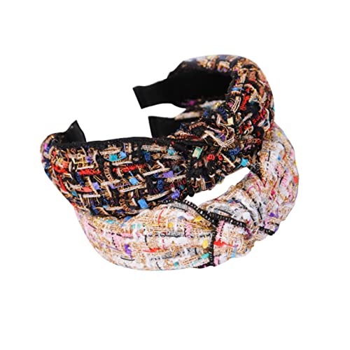 EPIGEIST 2Stücke Retro Haarbügel Mit Knoten Für Damen Schöner Haarreifen Schwarz Und Beige Stylischer Haarschmuck von EPIGEIST