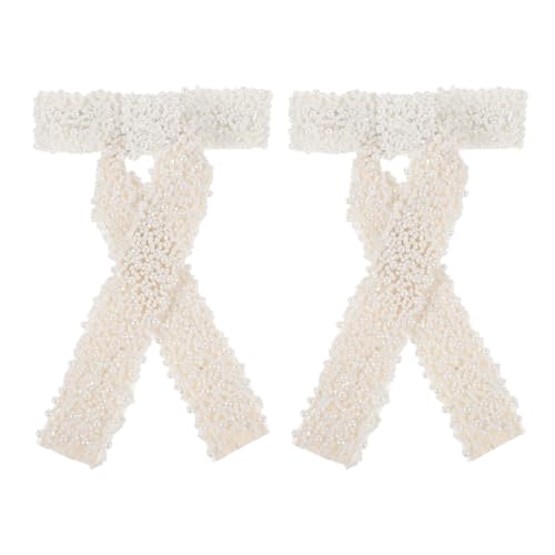 EPIGEIST 2stücke Haarschleifenclips Mit Perlen Für Frauen Haarspangen Mit Schleife Große Haarschleifen Für Dickes Haar Haarspangen Zubehör Für Make-up Und Alltag von EPIGEIST