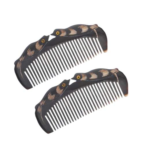 EPIGEIST 2stücke Hornkamm Aus Natürlichem Ochsenhorn Feinzahnig Für Männer Und Tägliche Haarstyling Massagekamm Zur Kopfhautpflege Glatter Griff von EPIGEIST