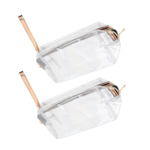 EPIGEIST 2stücke Transparente Kosmetiktasche wasserdichte Toilettentasche Für Reise Und Zuhause Großes Fassungsvermögen Silberfarben Für Damen Und Herren von EPIGEIST