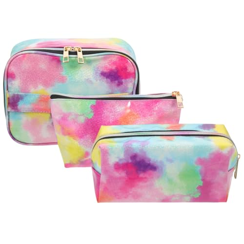 EPIGEIST 3 STÜCKE Teiliges Kosmetiktasche Set Tie dye Große Kapazität Tragbare Schminktasche für Damen Multifunktionale Kulturtasche für Reise und Alltag Stilvolle Handtasche zur von EPIGEIST