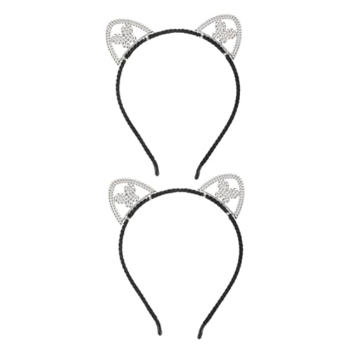 EPIGEIST 3 Stück Cat Ears Stirnband mit Funkelnden Strasssteinen Leichter Metall haarreif mit Schmetterlings Herz design Bequemes Katzenohren Accessoire für Party Halloween Cosplay und von EPIGEIST