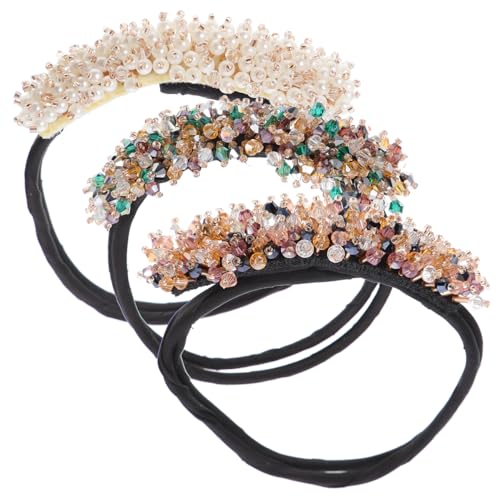 EPIGEIST 3 Stück Rhinestone Haarknoten Tool Elastisch Haarband Haarknotenformer für Damen Langes Haar Vielseitig Tragbar Leicht und Elegant für Alltag Sport Cheerleading Zufällige Farbe von EPIGEIST