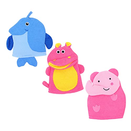 EPIGEIST 3 Stück Teiliges Badewaschhandschuh Cartoon Design Weiche Peeling Badetücher für Sanfte Hautreinigung Hautfreundliche Wiederverwendbare Duschhandschuhe mit Hoher Wasseraufnahme von EPIGEIST