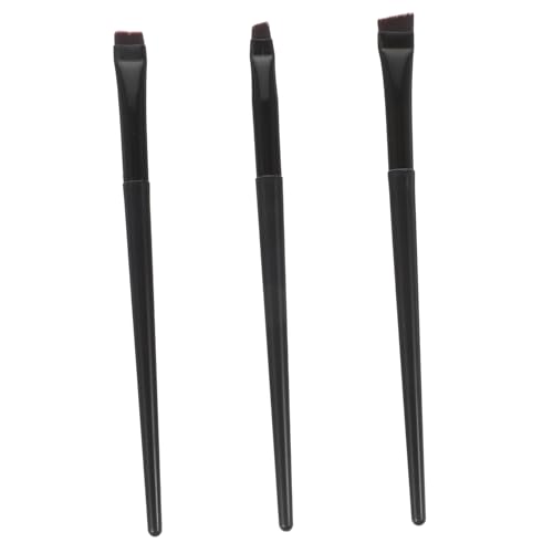 EPIGEIST 3 Stück Teiliges Eyeliner und Augenbrauenpinsel aus Robustem Kunststoff und Flacher und Schräger Make Up Pinsel für Präzises Wasserfestes Augen Make Up für Professionellen und von EPIGEIST