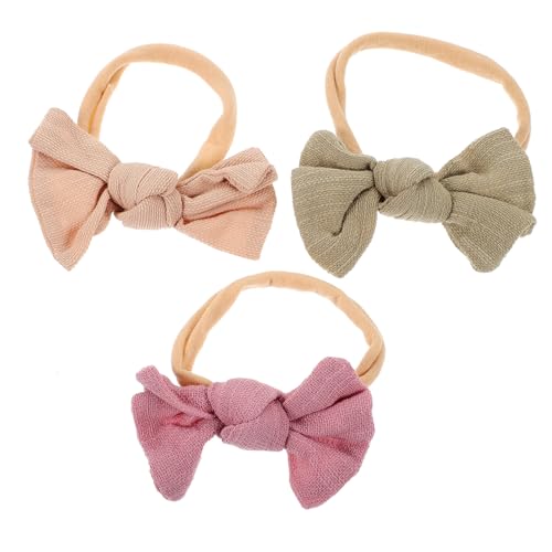 EPIGEIST 3 Stück Teiliges Haarband Weiche Elastische Stirnbänder mit Großer Schleife Leichtes Kopfbedeckung Zubehör für Neugeborene und Kleinkinder Geeignet für Partys und Alltag von EPIGEIST