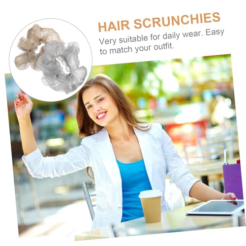 EPIGEIST 3 Stück Teiliges Haargummi Transparentem Glitzerstoff Elastische Stilvolle Haargummis für Frauen und Mädchen Vintage inspirierte Dehnbare Haarbänder in Braun und Geeignet für von EPIGEIST