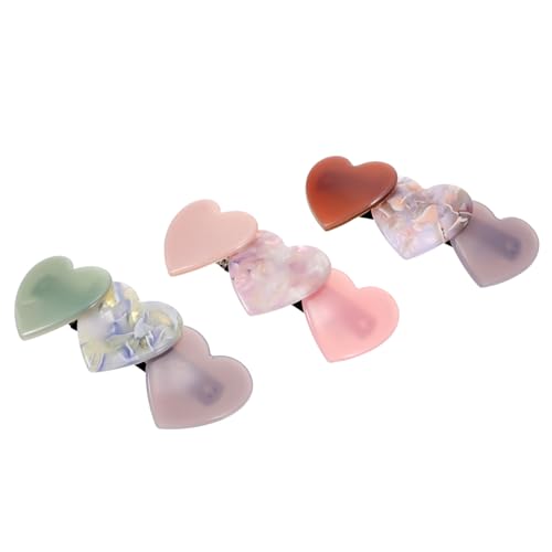 EPIGEIST 3 Stück Teiliges Haarklammer Herz Design Stabile Federclips für Dickes Haar Eleganter Haarschmuck für Damen Rutschfest und Langlebig Modisch für Alltag und Besondere Anlässe von EPIGEIST