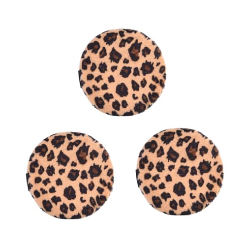 EPIGEIST 3 Stück Teiliges Leopard Print Makeup Puderquasten Rund Weich Hautfreundlich Gesichts Puderpuffs für Mädchen und Make Up Anfänger Zufällige Farbe von EPIGEIST