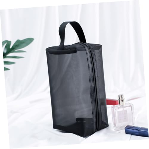 EPIGEIST 3 Stück Teiliges Mesh kosmetiktaschen Reißverschluss Tragbare Große Mittlere und Kleine Kosmetiktasche für Damen und Mädchen Vielseitige Reise Aufbewahrungstasche Schwarz von EPIGEIST