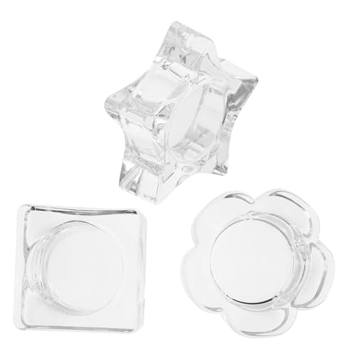 EPIGEIST 3 Stück Teiliges Nail Art Gel Polish Mischschalen Nail Dappen Dish mit Stern Blume Eiswürfelform für Pinselreinigung und Nagellackhalter Professionell für Maniküre von EPIGEIST