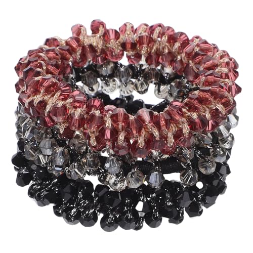 EPIGEIST 3 Stück Teiliges Strasssteine Haargummi für Damen und Mädchen Elastische Ponytail Halter mit Funkelndem Design Festem Vielseitiges Haaraccessoire für Hochzeiten Partys und Alltag von EPIGEIST