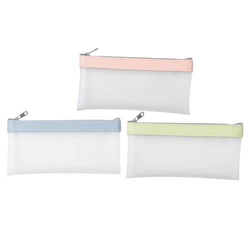 EPIGEIST 3 Stück Teiliges Transparentes Federmäppchen TPU Stifteetui Kirschblüte und Nebelblau Zipper Design für Schule und Büro Aesthetic Schreibwaren Aufbewahrungstasche von EPIGEIST
