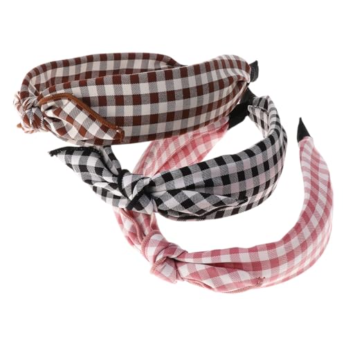 EPIGEIST 3 Stück Teiliges Vintage Stirnband Damen Modische Haarreifen mit Knoten Design Farblich Abgestimmt in Schwarz und Dunkelbraun Langlebiges Material für Alltag und Party von EPIGEIST