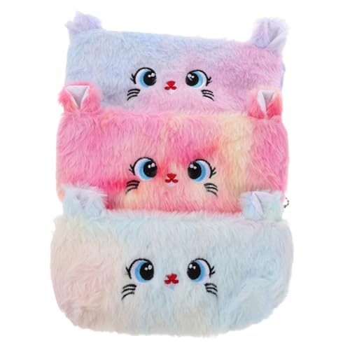 EPIGEIST 3 Teiliges Weiches Federmäppchen Mit Reißverschluss Organizer Taschen Make Up Tasche Katzen Federmäppchen Tragbares Süßes Schulbedarf von EPIGEIST
