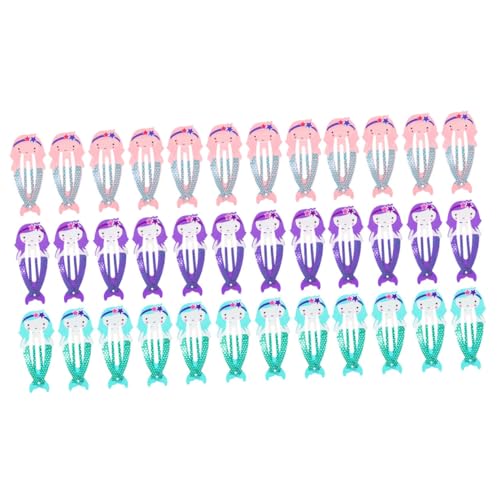 EPIGEIST 36 Stck Teiliges Meerjungfrauen Metall Haarclips für Mädchen Bunte Haarklammern in Blau Süße Snap Haarklammern Modische Haaraccessoires für Party Geburtstag Fest von EPIGEIST