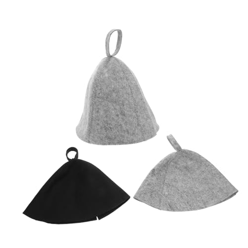 EPIGEIST 3stücke Haardampfer-kappe Aus Wolle Saunahut Für Damen Und Herren Schnelltrocknend Badehut Spa-zubehör Für Sauna Und Dampfbad Heimgebrauch von EPIGEIST