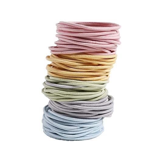 EPIGEIST 4 Boxen Teiliges Bunter Nylon Haargummis für Damen und Mädchen Elastische Haargummis für Täglichen Gebrauch Einfach zu Kombinieren mit Outfits Hält das Haar Form von EPIGEIST
