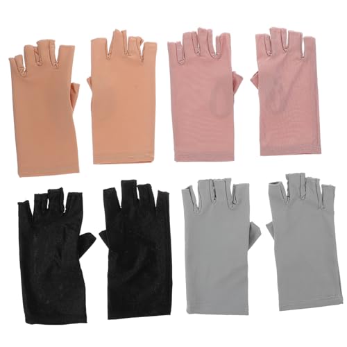 EPIGEIST 4 Paare UV schutz Handschuhe Damen Kurzfinger Maniküre Schutzhandschuhe Elastisch Atmungsaktiv für UV Gel Lampe Outdoor Aktivitäten von EPIGEIST