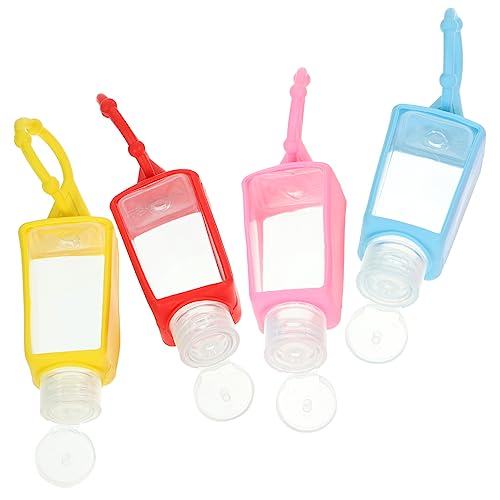 EPIGEIST 4 Stück 30-Ml Silikonhülle Tragbare Plastikflaschen Auslaufsichere Flüssigkeitsbehälter für Lotion Shampoo Handcreme für Reisen Sporttaschen von EPIGEIST