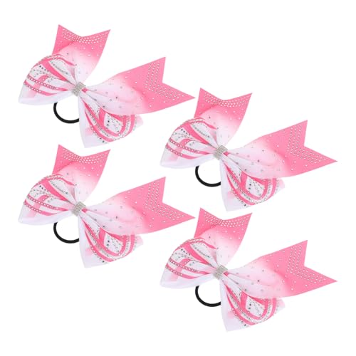 EPIGEIST 4stücke Teiliges Strass Haarschleifen Mit Ribbons Handgemachte Haaraccessoires Für Mädchen Und Frauen Für Cheerleader Und Tanzaufführungen Glitzernde Bows Für Jeden Anlass von EPIGEIST