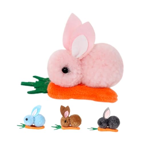 EPIGEIST 4 Stück Ostern Haarspangen Haarklammer Frauen Kopfschmuck Häschen-karotten-haarspange Kaninchen Haarspange Hasenhaar-accessoires Dekorative Haarspangen Plüsch von EPIGEIST