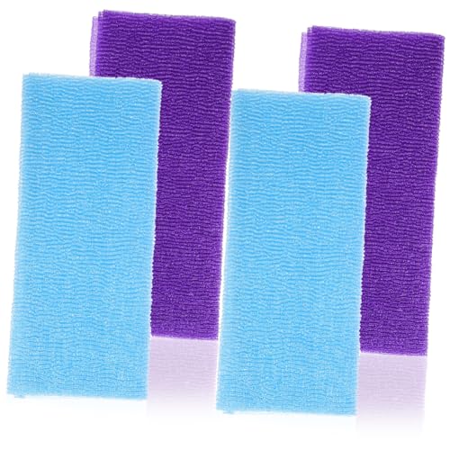 EPIGEIST 4 Stück Peeling Duschhandtücher Nylon Körperpeeling Tücher zur Sanften Entfernung Abgestorbener Hautzellen Japanische Waschhandschuhe für Frauen bei Rücken und Fußreinigung von EPIGEIST
