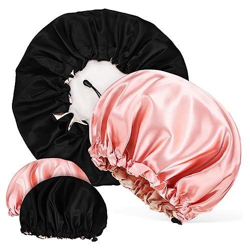 EPIGEIST 4 Stück Satin Haarkappen Verstellbare Schlafhaube für Damen und Herren zum Schlafen Kochen und Duschen Stilvoller Haarschutz für Lockiges Haar und Tägliche Nutzung EPIGEIST 4 Stück Satin Haarkappen Verstellbare Schlafhaube für Damen und Herren zum Schlafen Kochen und Duschen Stilvoller Haarschutz für Lockiges Haar und Tägliche Nutzung von EPIGEIST