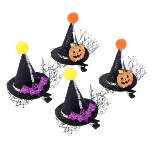EPIGEIST 4 Stück Spitze Haarclips Hexenhut für Halloween Party Haarschmuck Mädchen Damen Leichte Atmungsaktive Haarspangen mit Feiner Verarbeitung und Stylischem Design von EPIGEIST