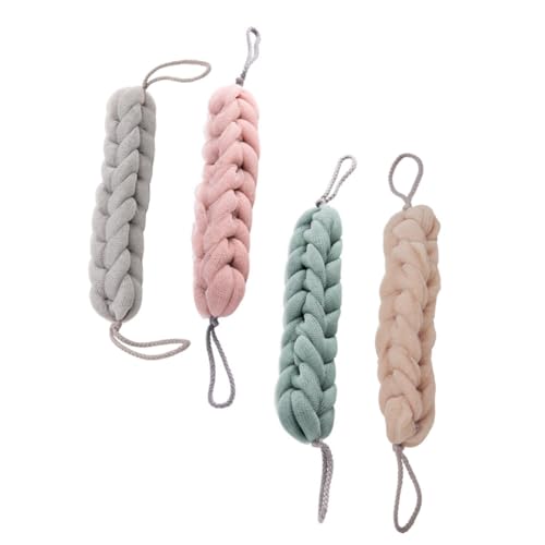 EPIGEIST 4 Stück Teiliges Duschpeeling handtuch Langes Hautfreundliches Peeling badetuch mit Starkem Schrubbeffekt Einfach zu Reinigen für Dusche Camping und Hotel Zufällige Farbe von EPIGEIST